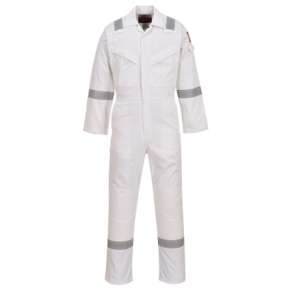 Portwest Flame Resistant Anti-Static Coverall 350g in White