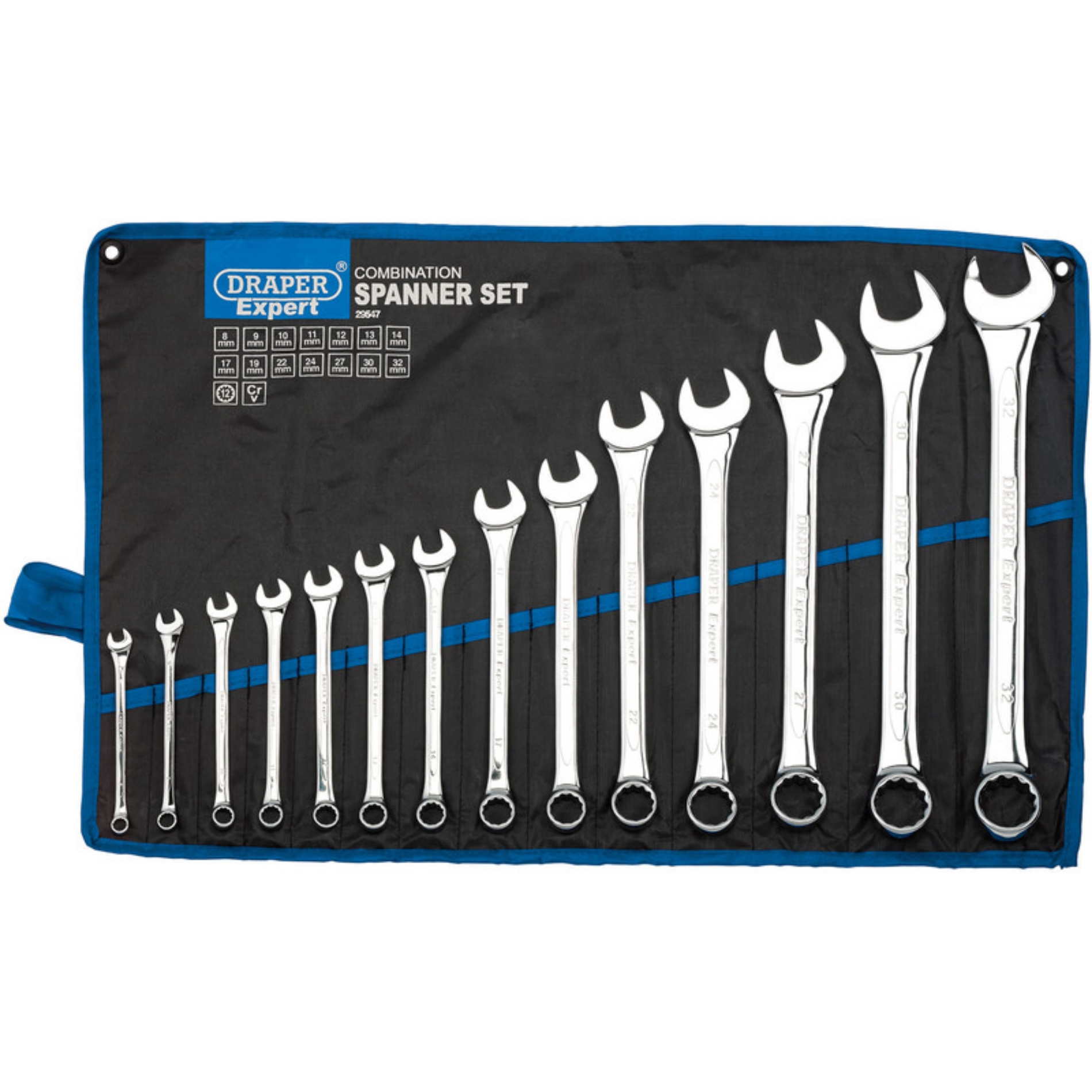 Picture of Draper Expert Metric Combination Spanner Set 14 Piece (8-32mm)