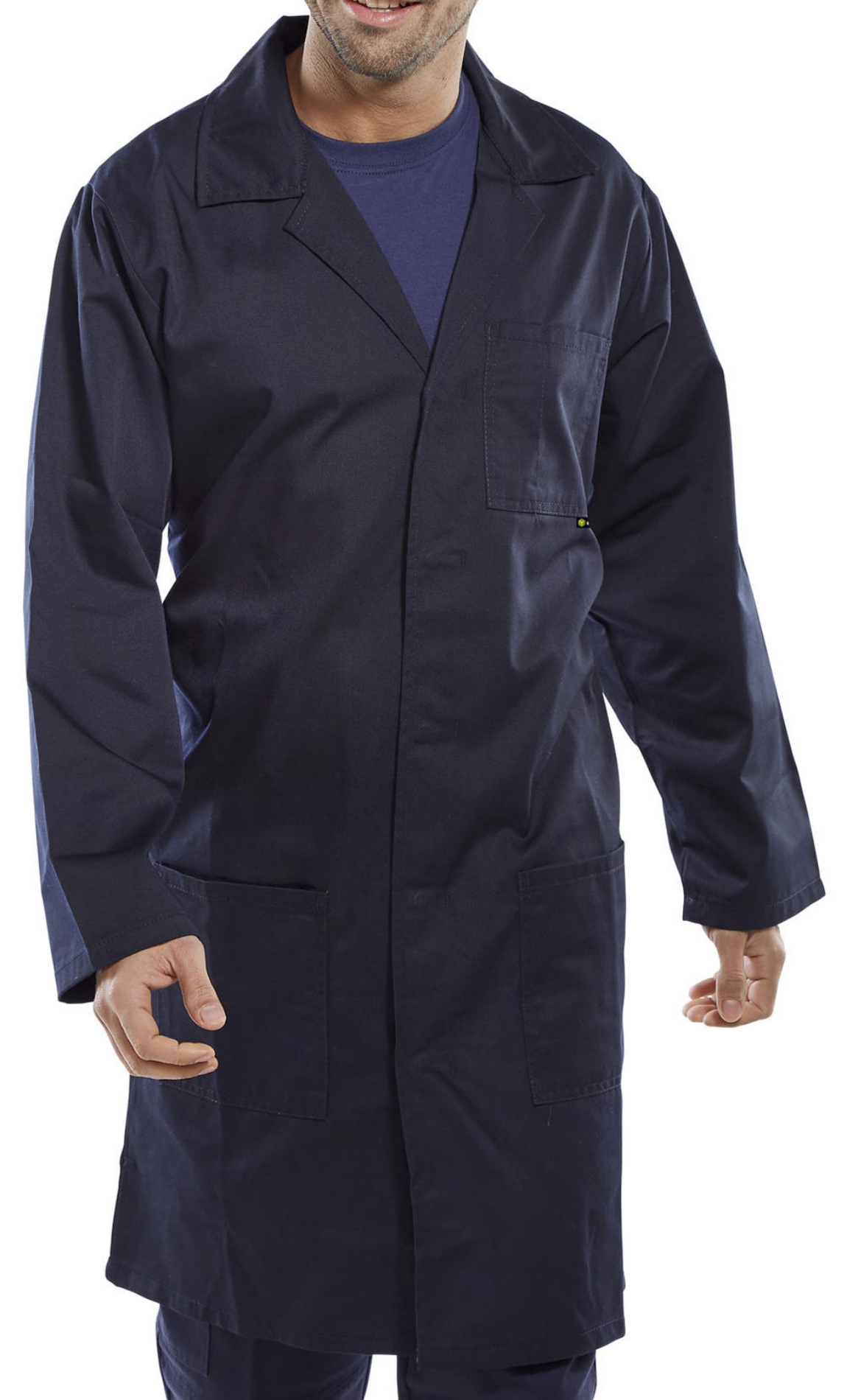Picture of Beeswift Poly Cotton Warehouse Coat - Navy